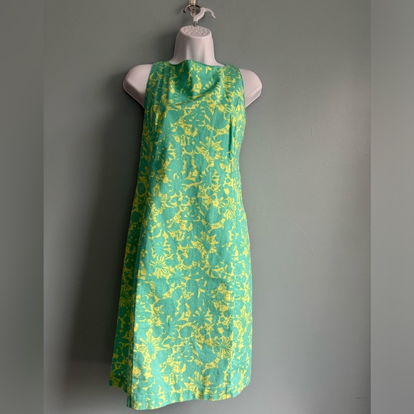 Sigrid Olsen Sport Size 8 Sleeveless Shift Dress Blue and Green - Picture 1 of 7